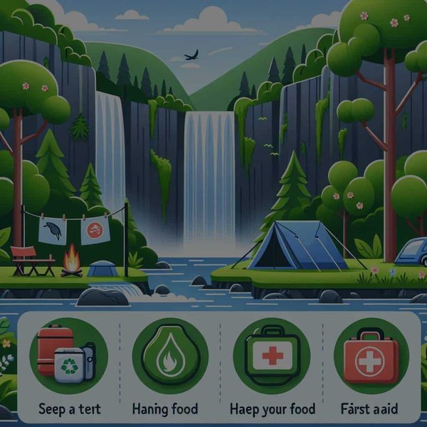 Quelles sont les précautions à prendre pour un camping à proximité d'une chute d'eau?